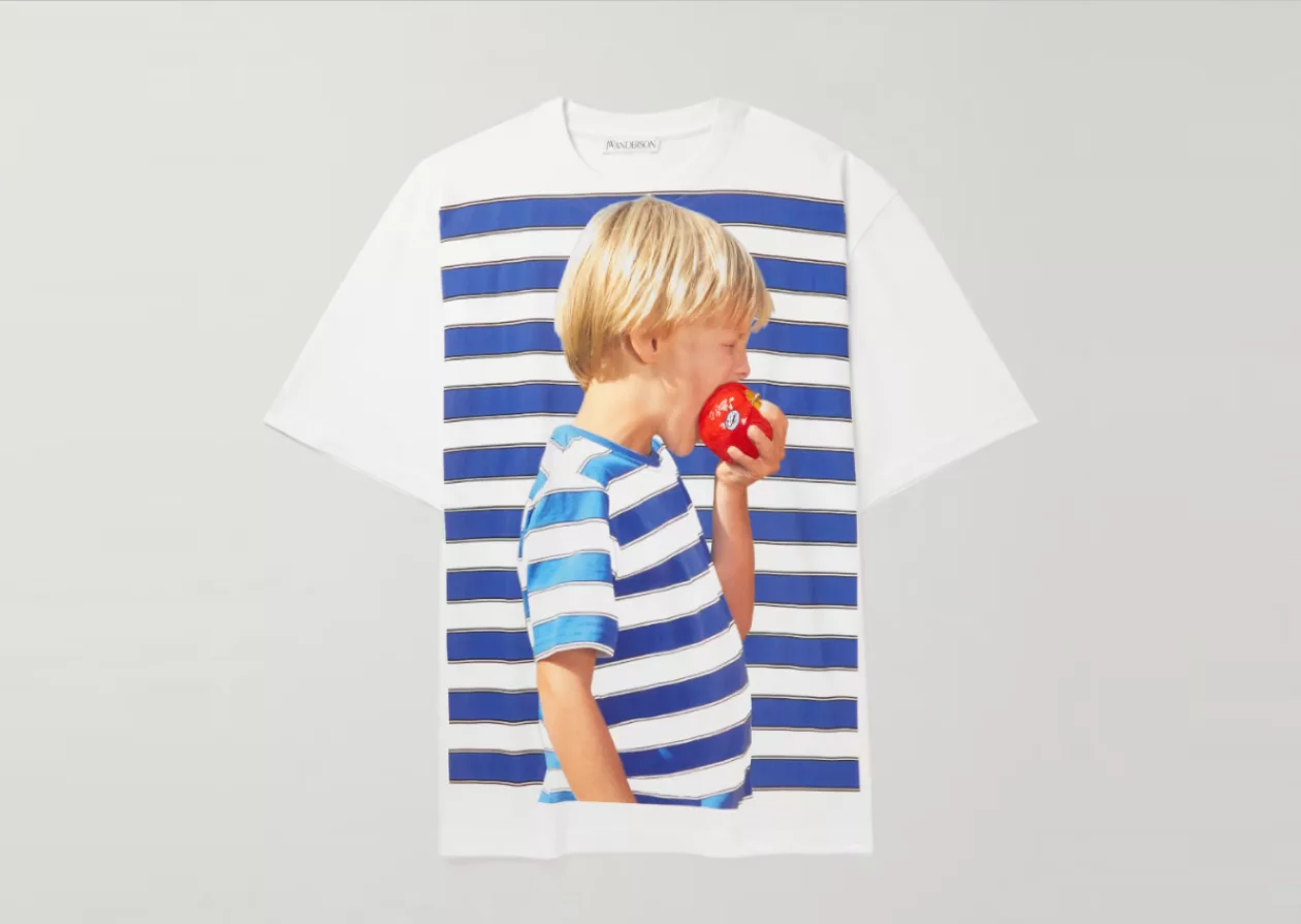 Printed Embroidered Cotton Jersey T Shirt by JW Anderson 1