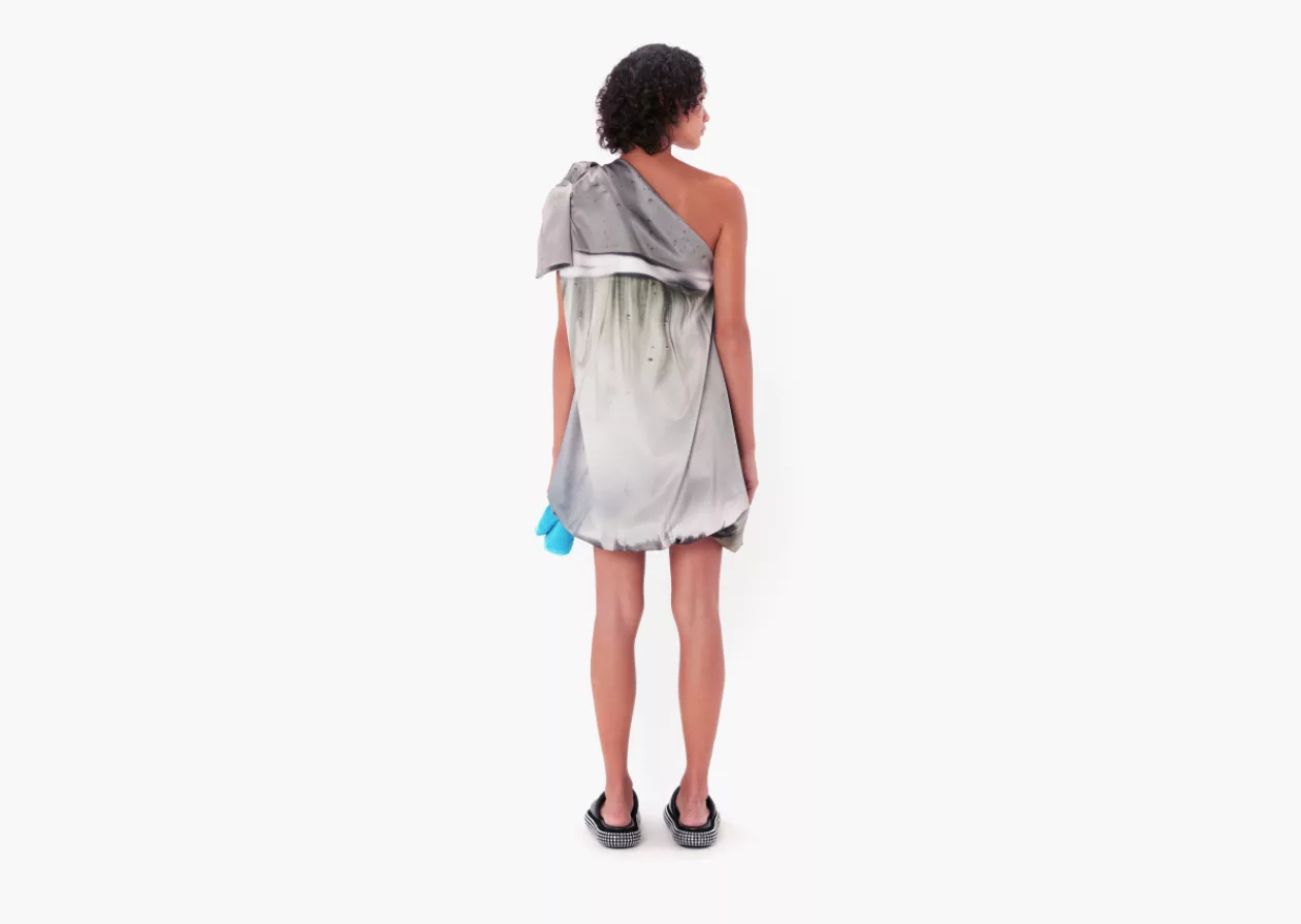 Printed One Shoulder Knot Dress by JW Anderson 2