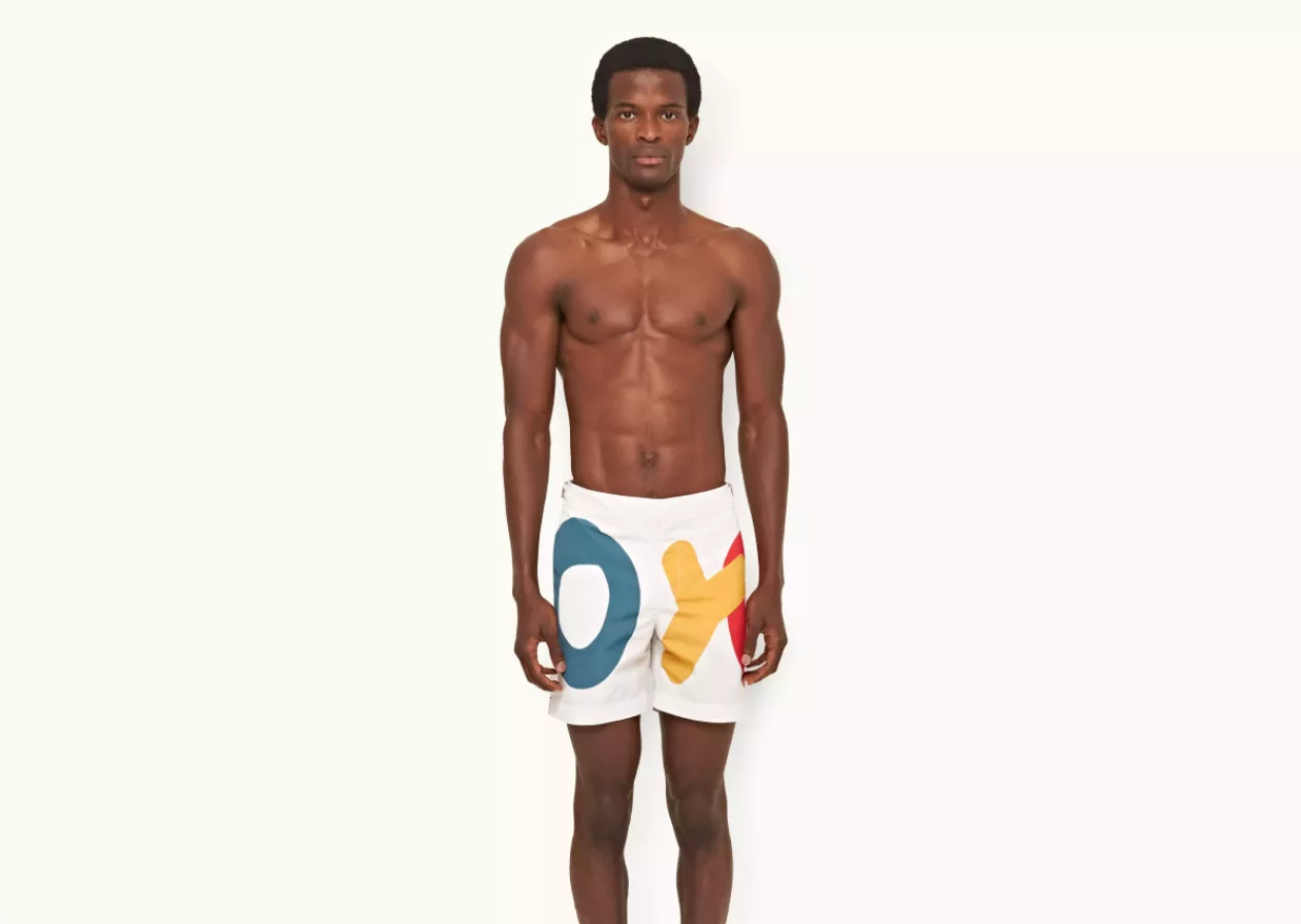 Bulldog White Sand O BUOY Mid Length Swim Shorts by Orlebar Brown 2