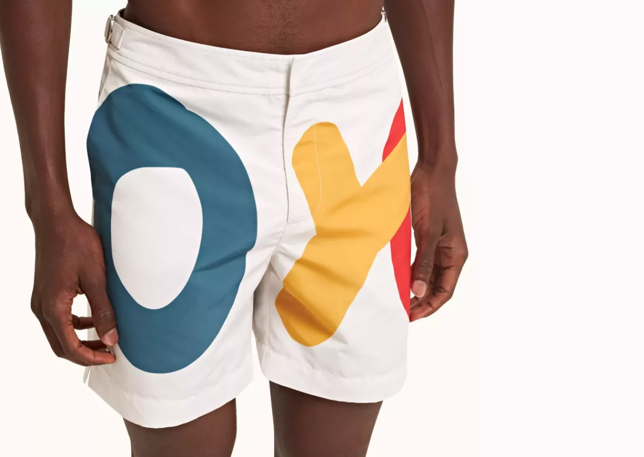 Bulldog White Sand O BUOY Mid Length Swim Shorts by Orlebar Brown 6