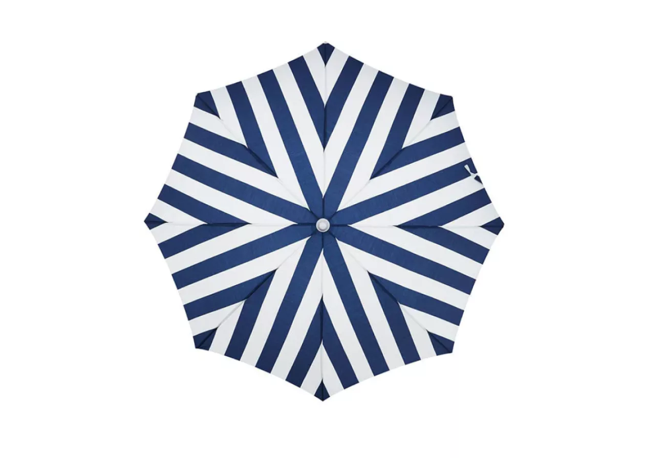 Beach Umbrella in Navy Stripe by Cailini Coastal 3