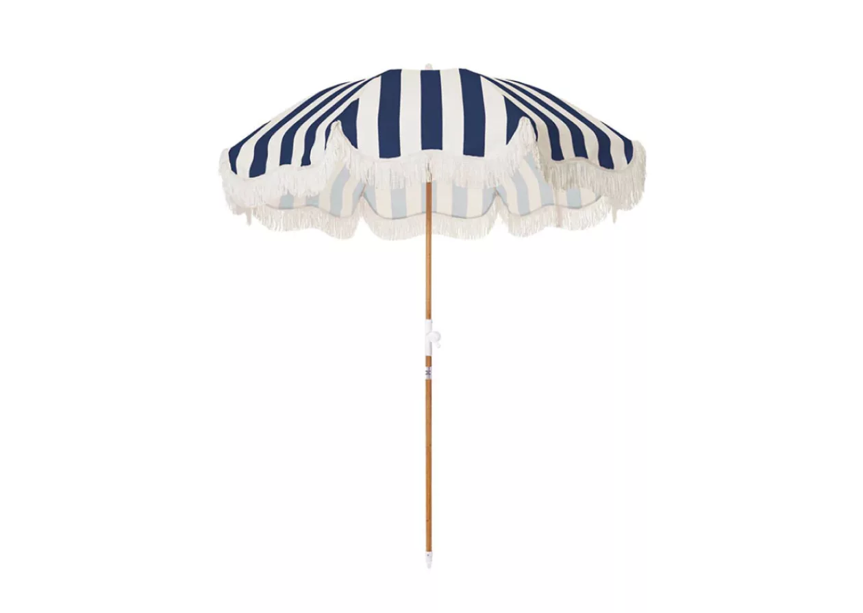 Beach Umbrella in Navy Stripe by Cailini Coastal 4