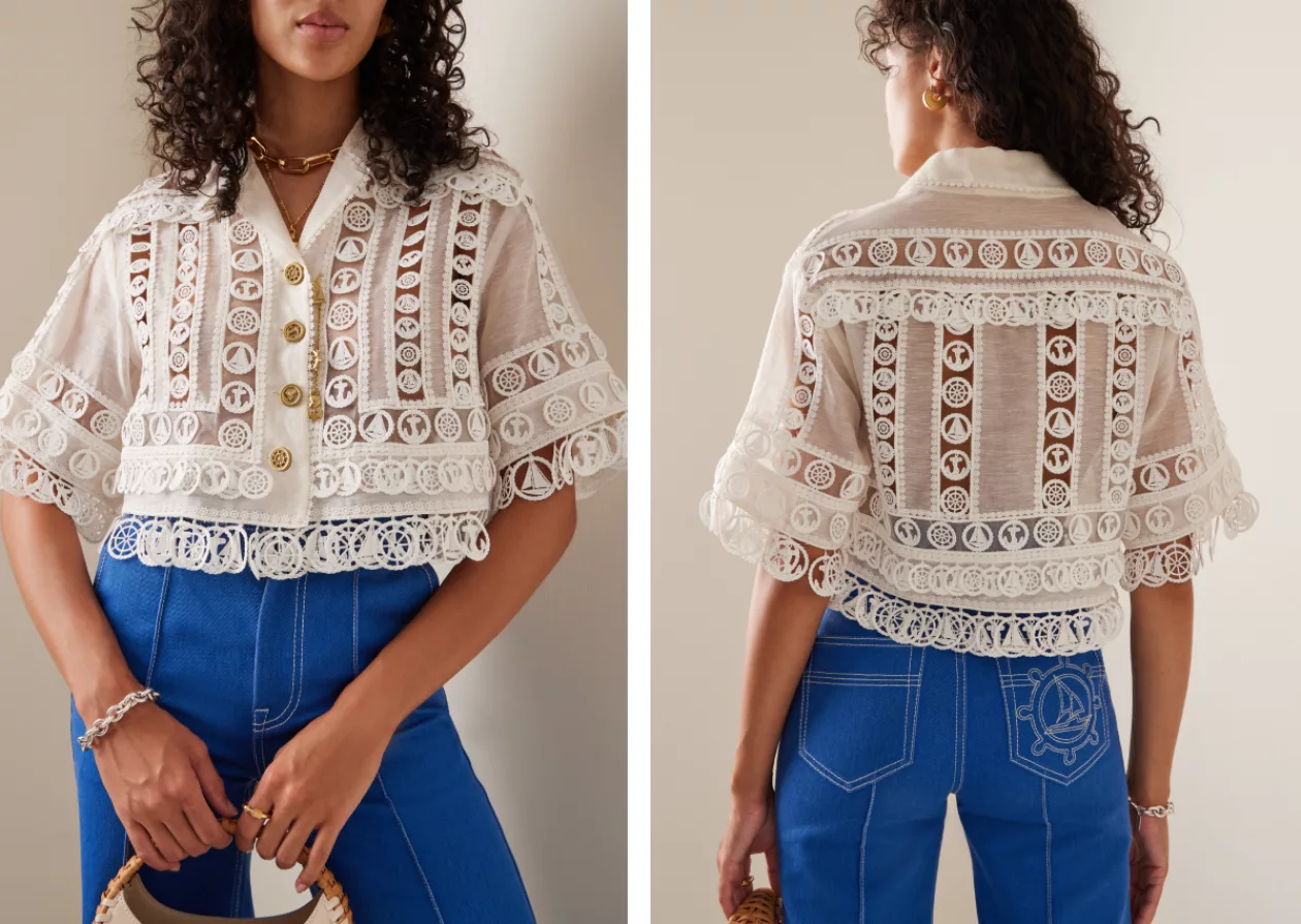 Zimmermann High Tide Nautical Cropped Linen Jacket 3