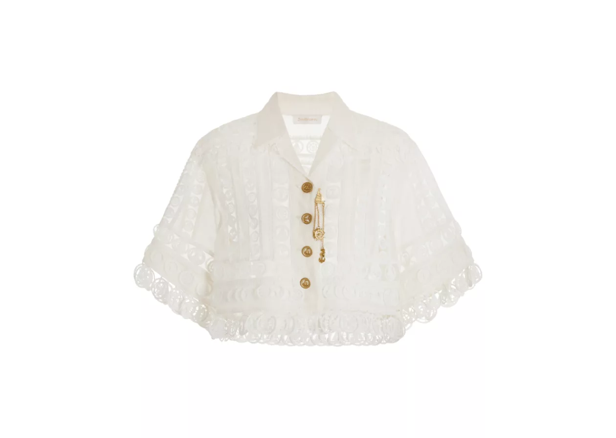 Zimmermann High Tide Nautical Cropped Linen Jacket 4