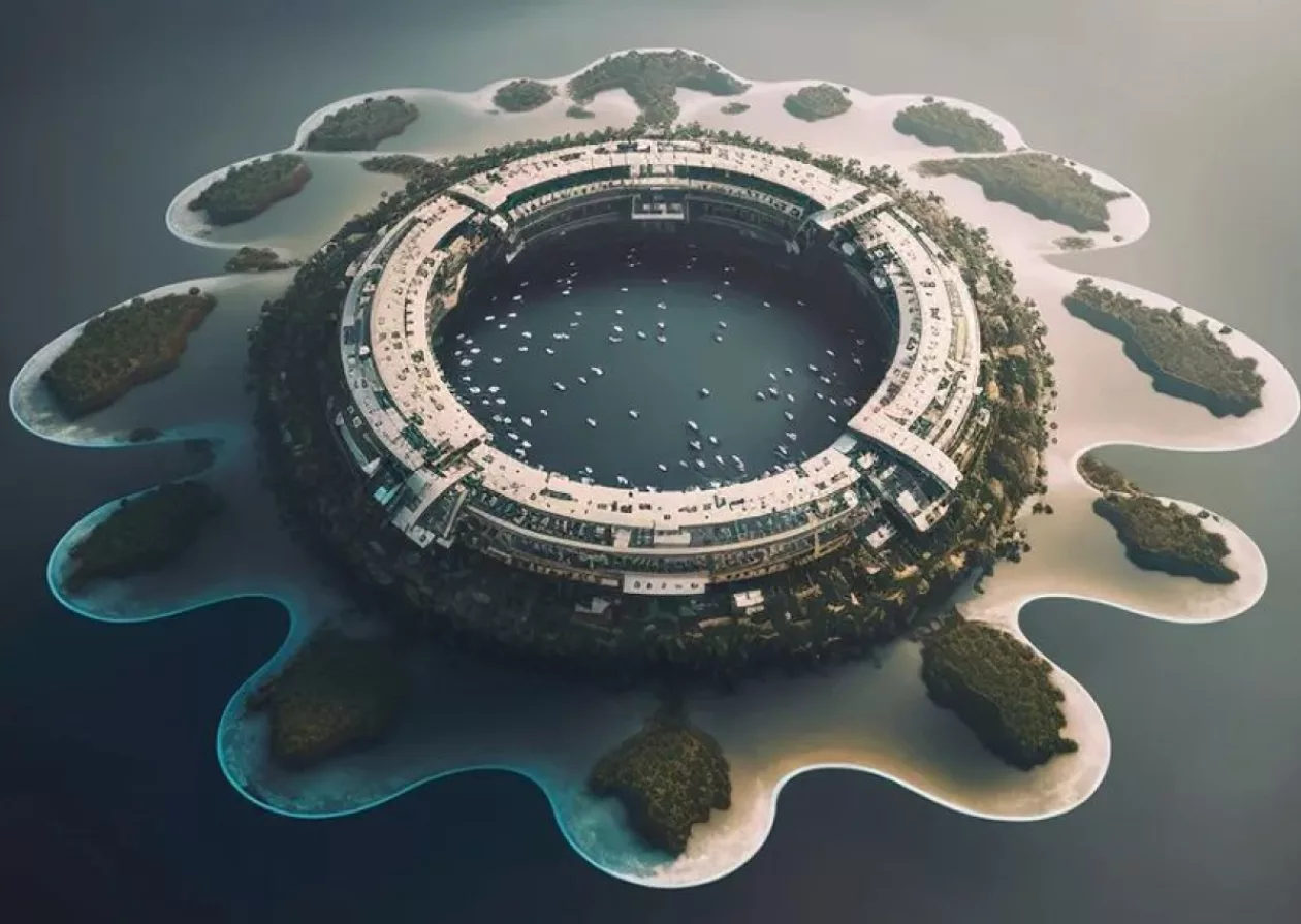 Polimeropolis Self Sustaining Island Cities Harness the Power of Ocean Debris