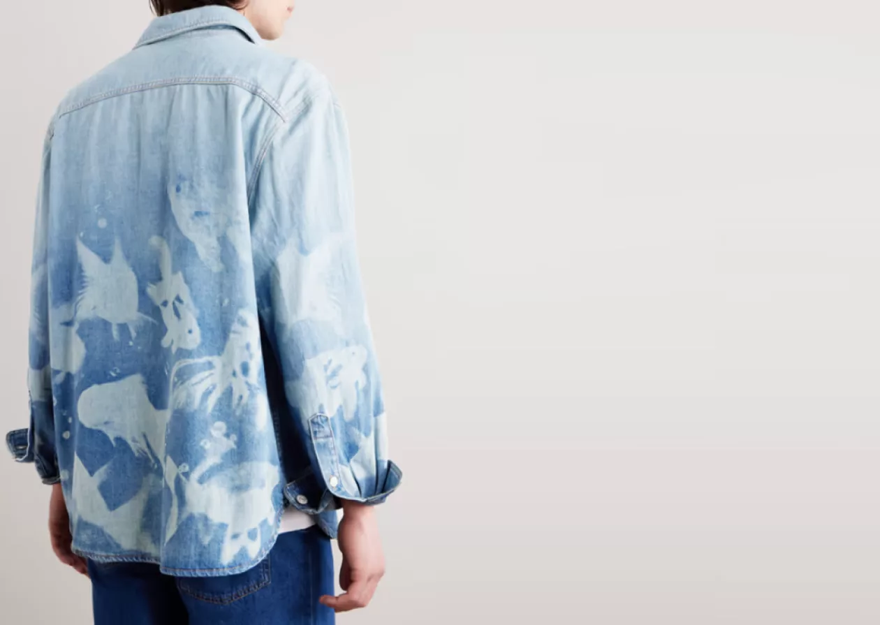 LOEWE Paulas Ibiza Printed Washed Denim Shirt 1