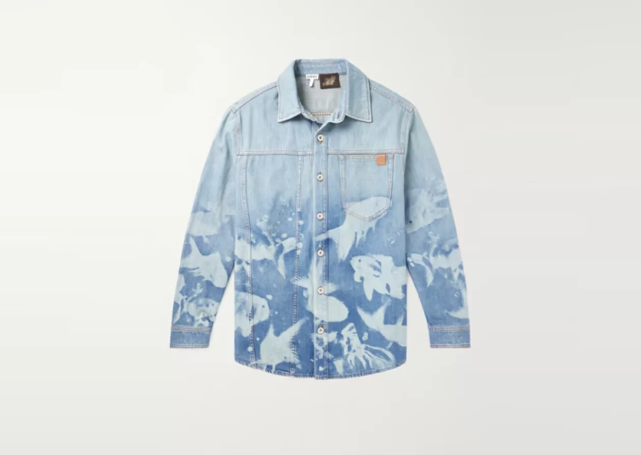 LOEWE Paulas Ibiza Printed Washed Denim Shirt 2