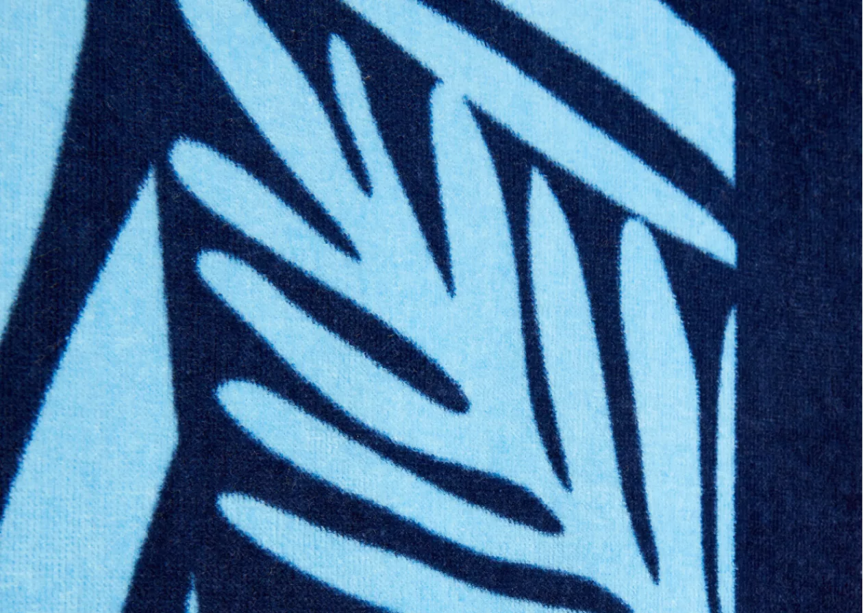 Nautica Palm Print Logo Beach Towel