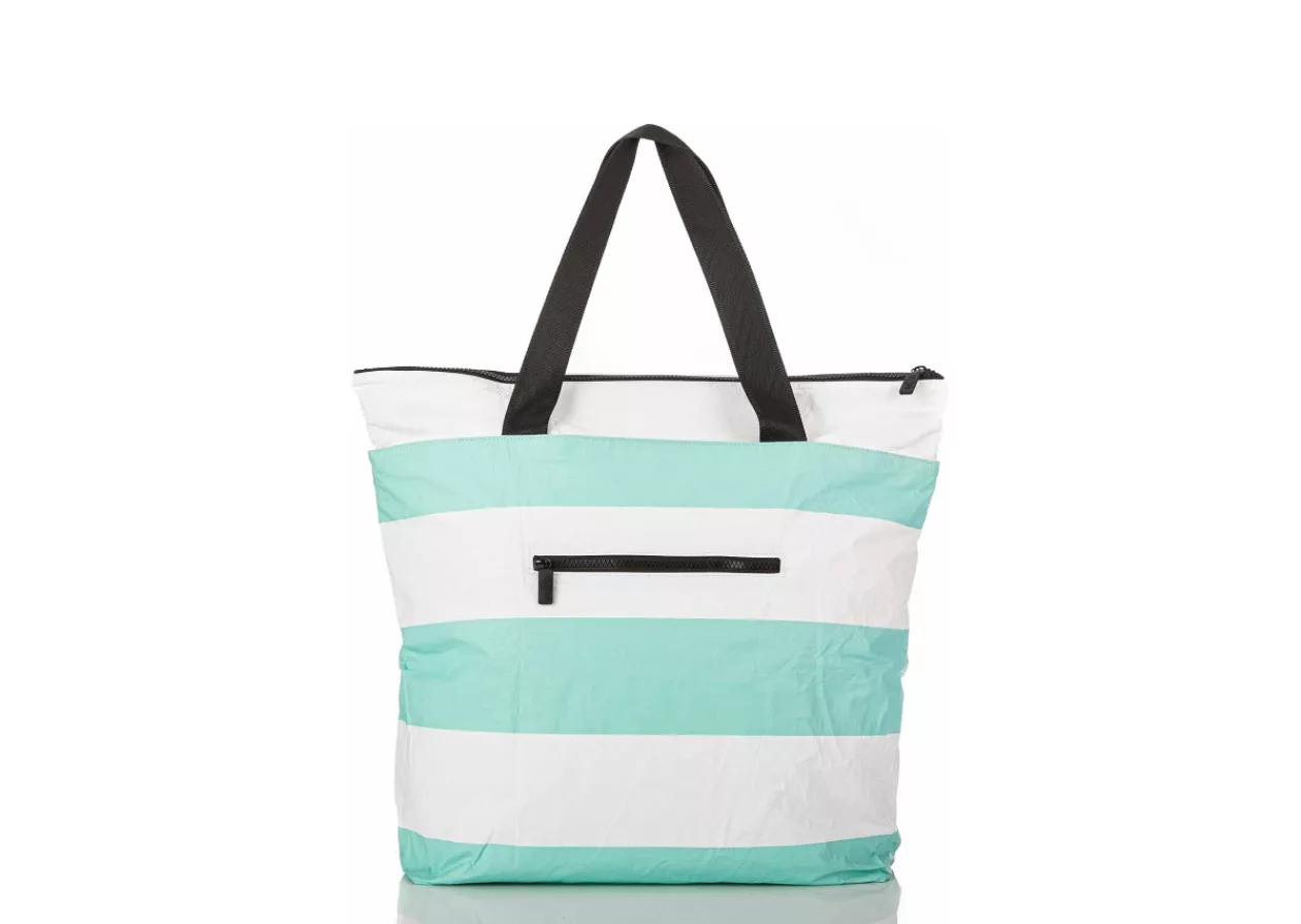 ALOHA Collection Umbrella Stripe Day Tripper Tote in Pool 3