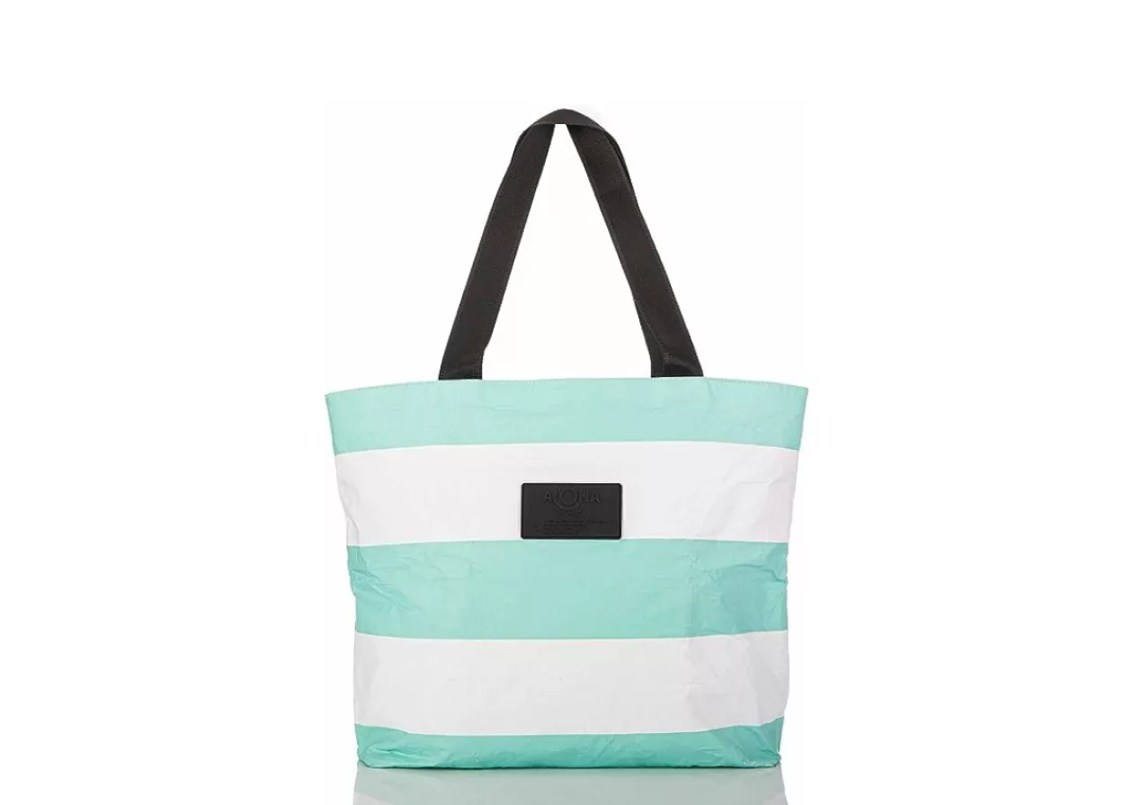 ALOHA Collection Umbrella Stripe Day Tripper Tote in Pool 4