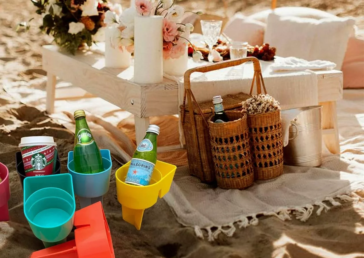Home Queen Beach Cup Holder with Pocket 5