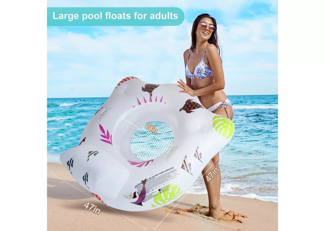 Deepr Blu Inflatable Pool Floats Chair with Color Changing Light 2
