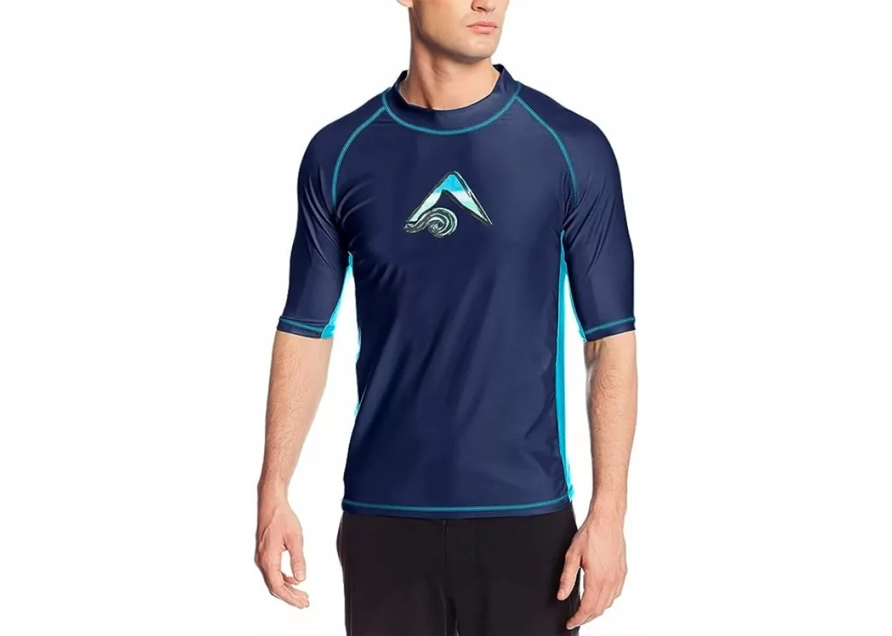 Kanu Surf Mens Mercury UPF 50 Short Sleeve Sun Protective Rashguard Swim Shirt 3