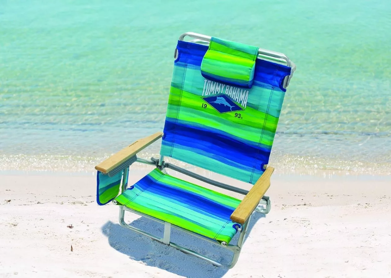 Tommy Bahama 5 Position Classic Lay Flat Folding Backpack Beach Chair 4