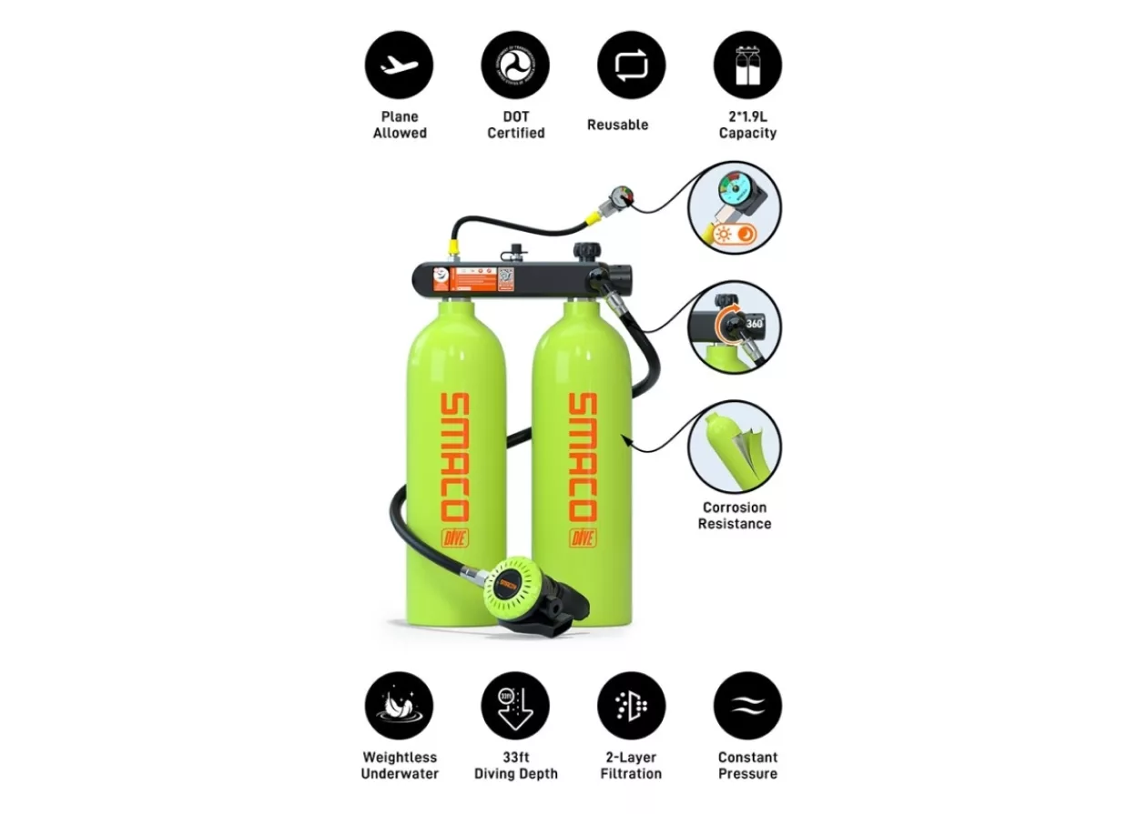 Smaco S700 MAX 2 in 1 Backpack BCD scuba tank for underwater 6