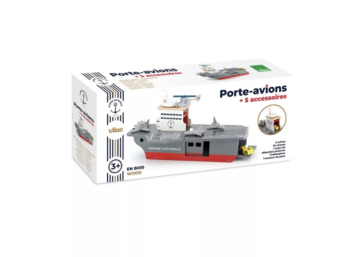 Imaginations Take Flight with Vilacs Wooden Aircraft Carrier Playset 2
