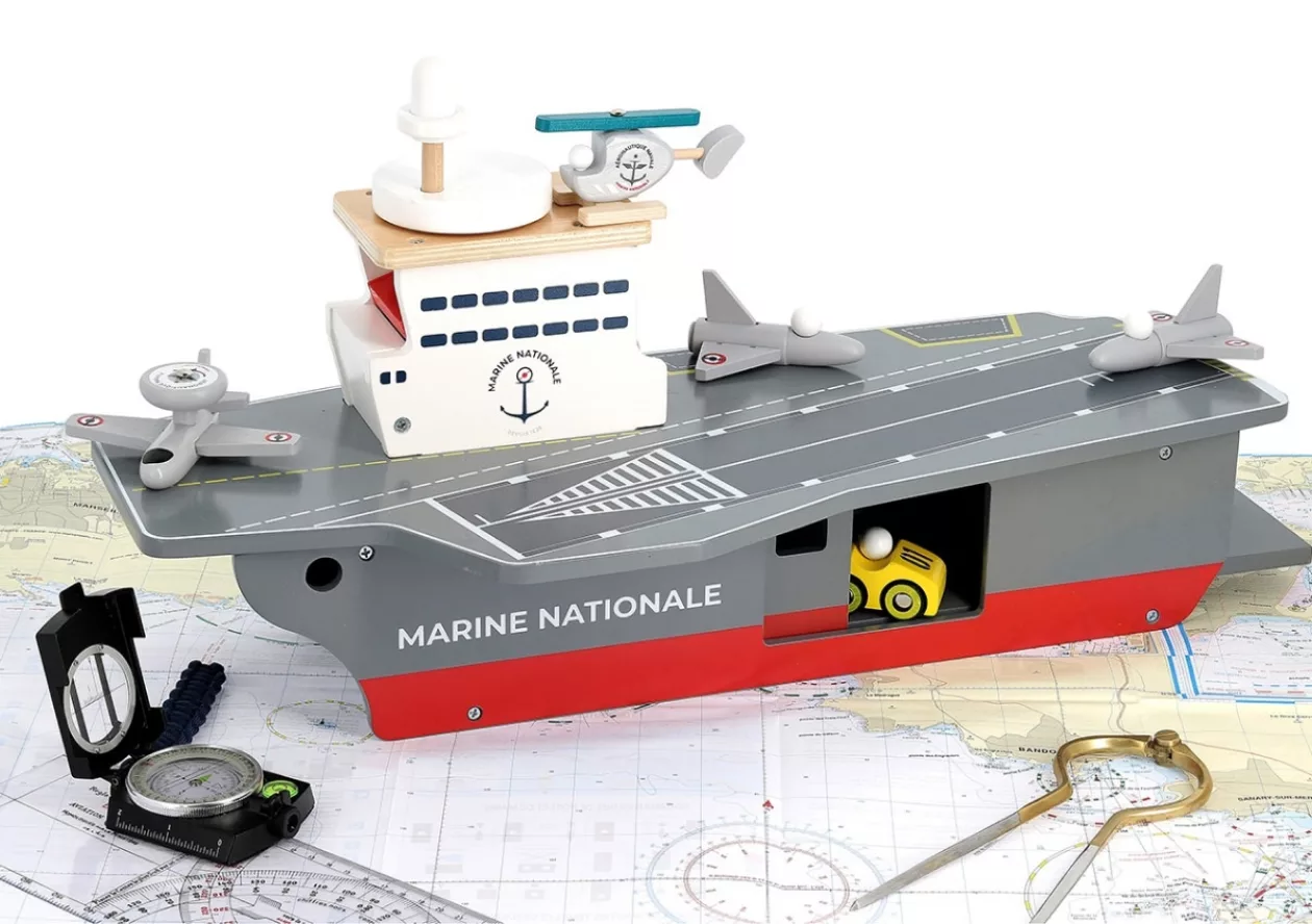 Imaginations Take Flight with Vilacs Wooden Aircraft Carrier Playset 4