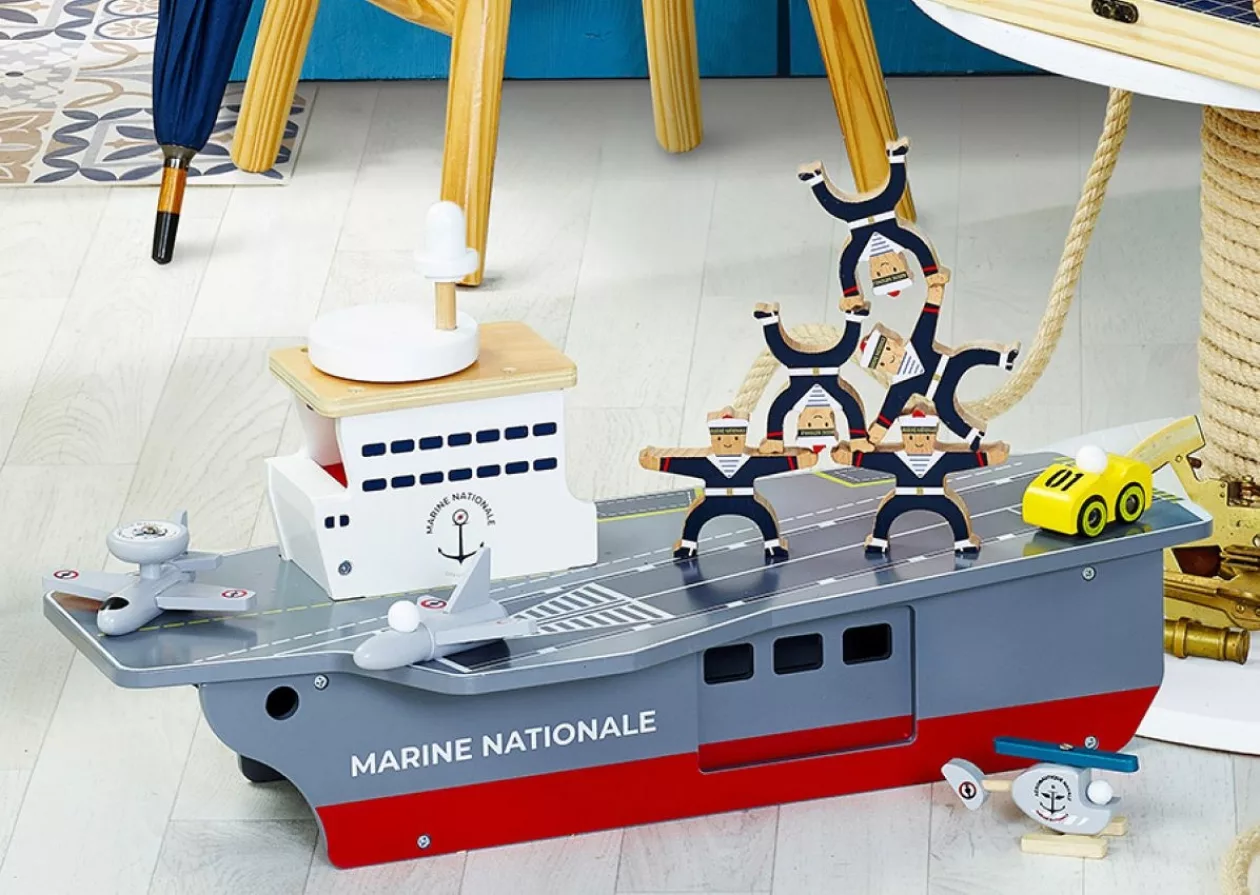 Imaginations Take Flight with Vilacs Wooden Aircraft Carrier Playset 5