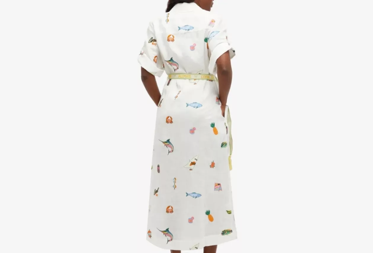 ALÉMAIS BLUE MARLIN EMBROIDERED DRESS 2