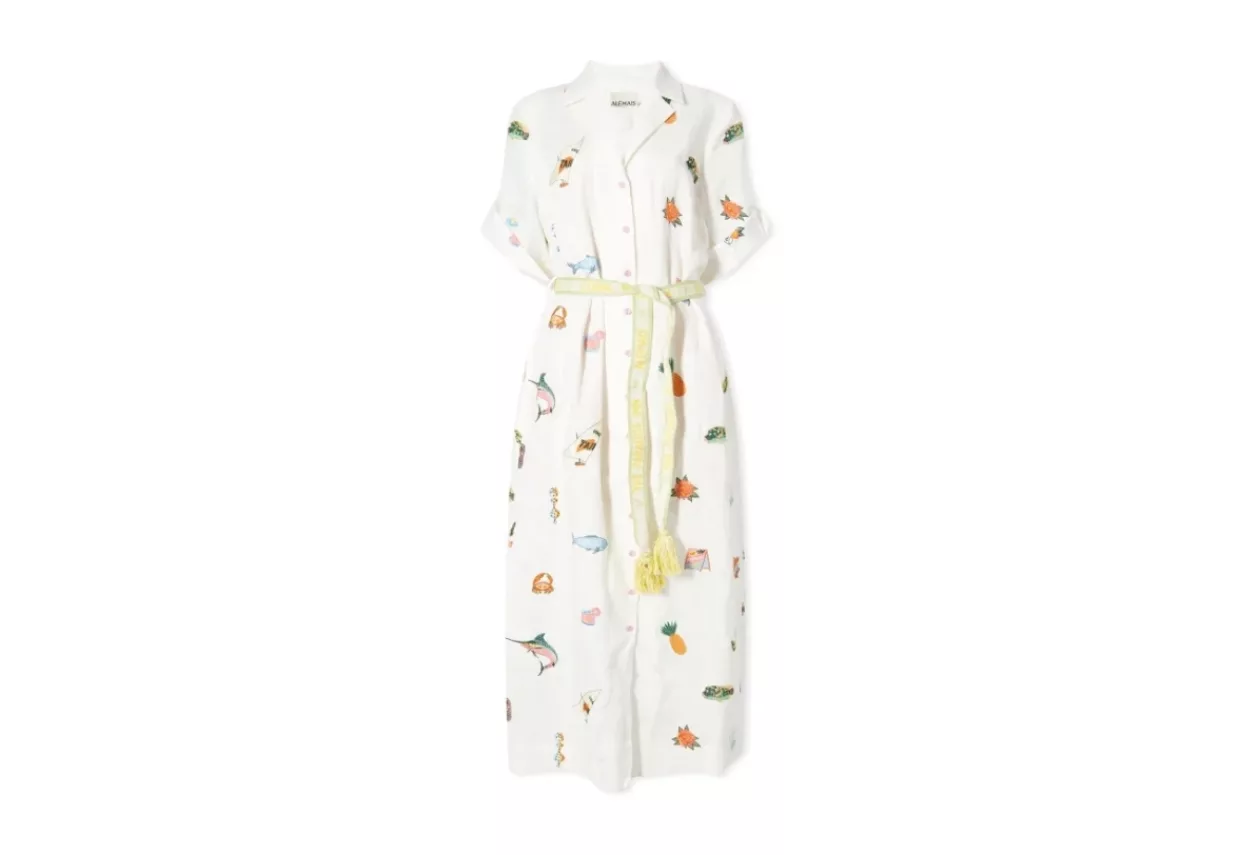 ALÉMAIS BLUE MARLIN EMBROIDERED DRESS 5