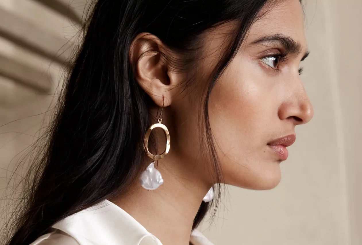 Banana Republic SABARA PEARL EARRINGS AUREUS ARGENT 1