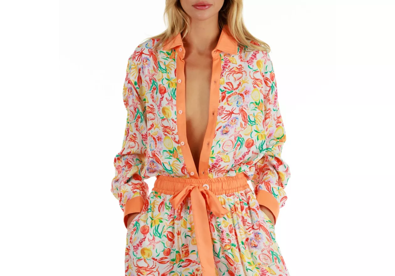 BAIN DE MERs Silky Orange Shirt 01