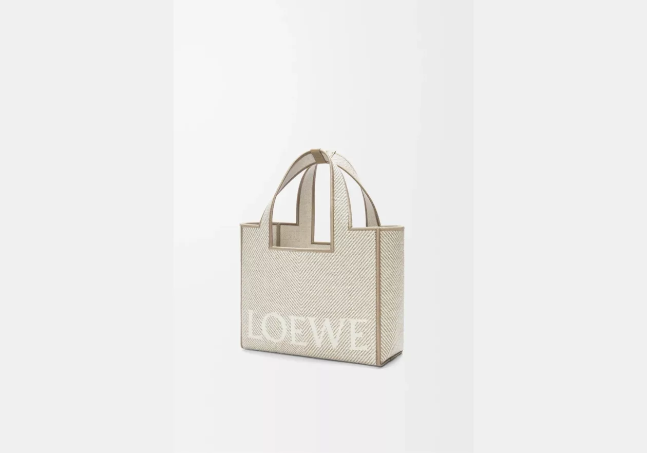 LOEWE Small Font Tote in Jacquard Canvas 02