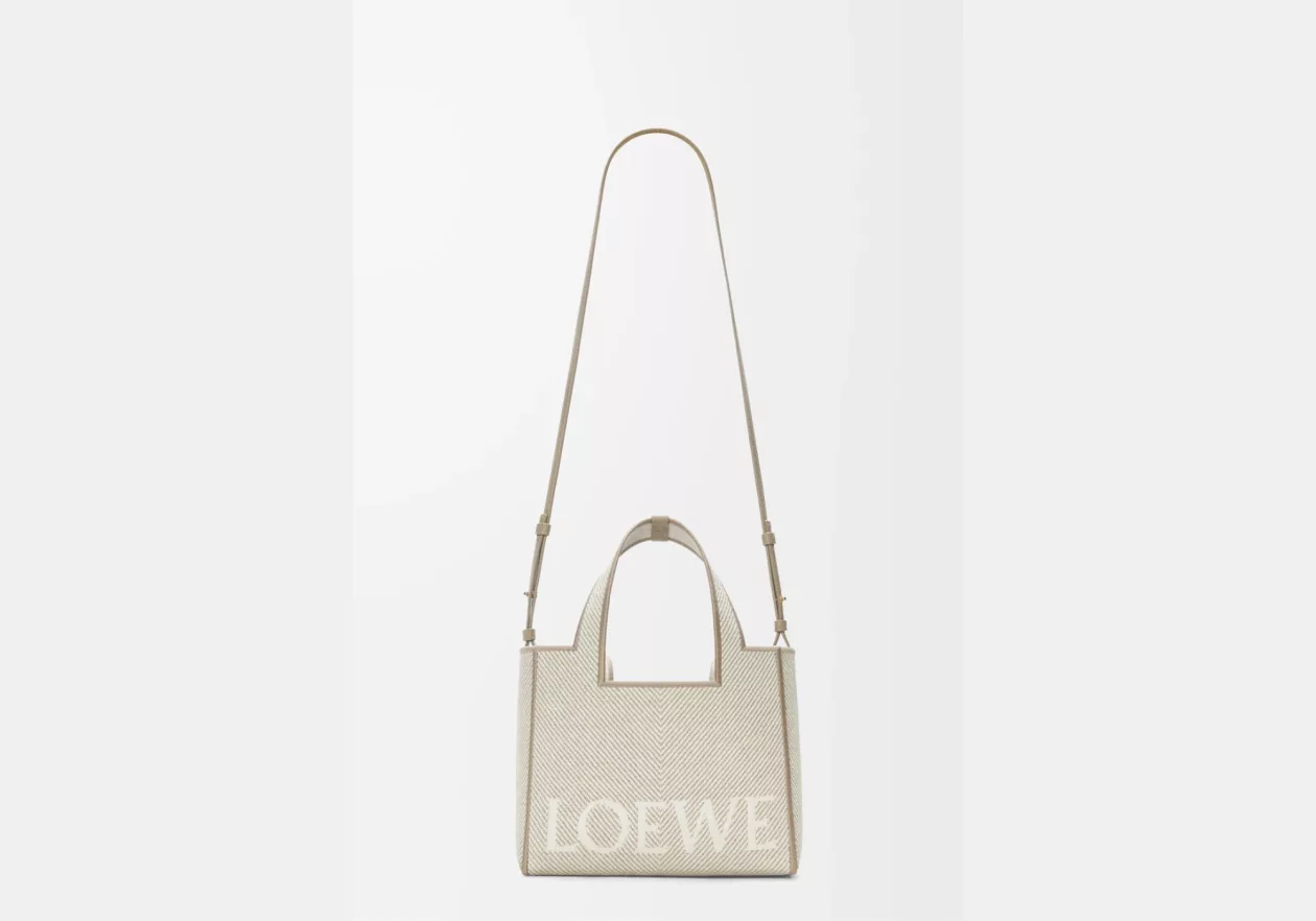 LOEWE Small Font Tote in Jacquard Canvas 05