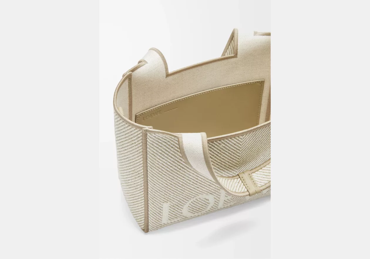 LOEWE Small Font Tote in Jacquard Canvas 06