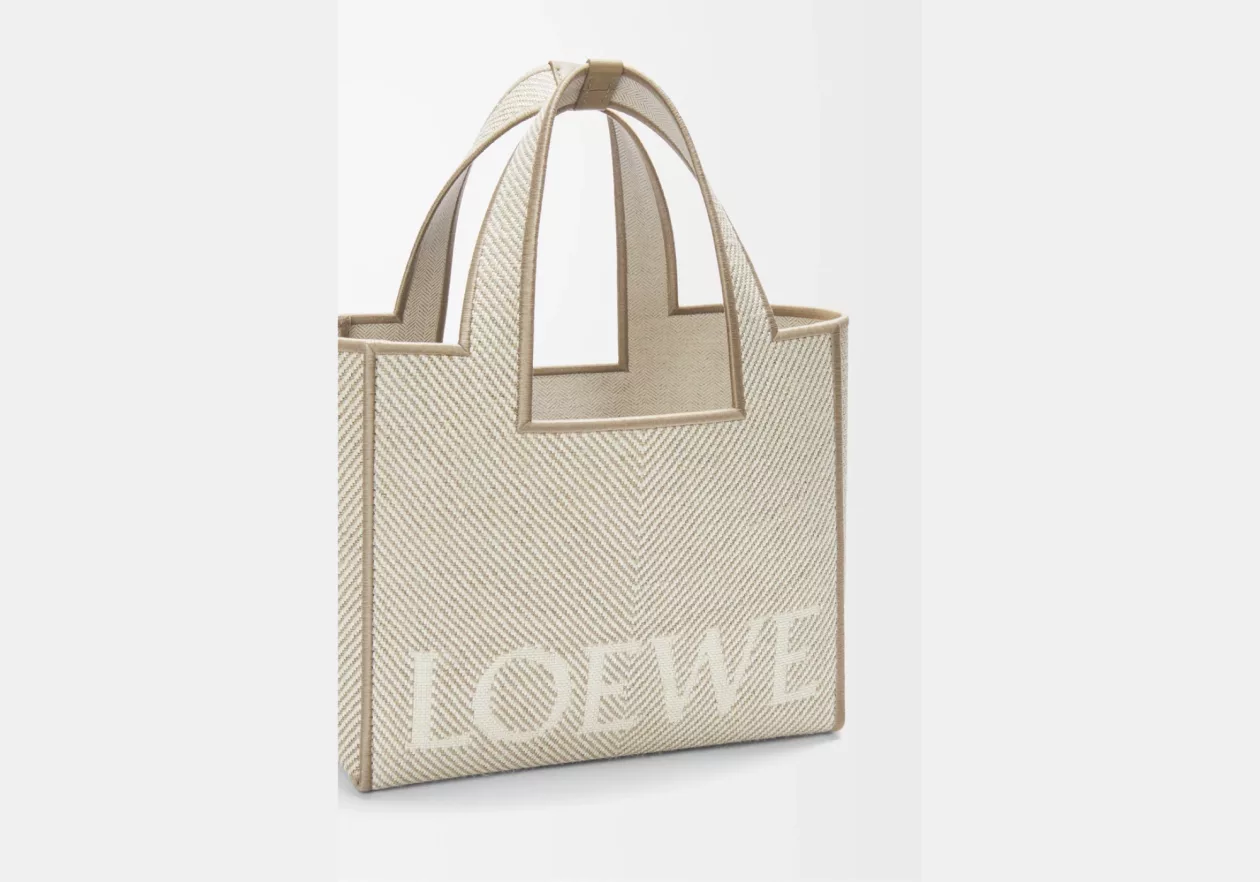 LOEWE Small Font Tote in Jacquard Canvas 07