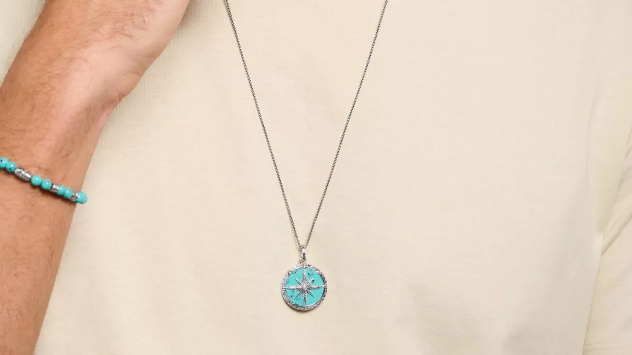 Directional Charm Thomas Sabos Turquoise Compass Pendant 003