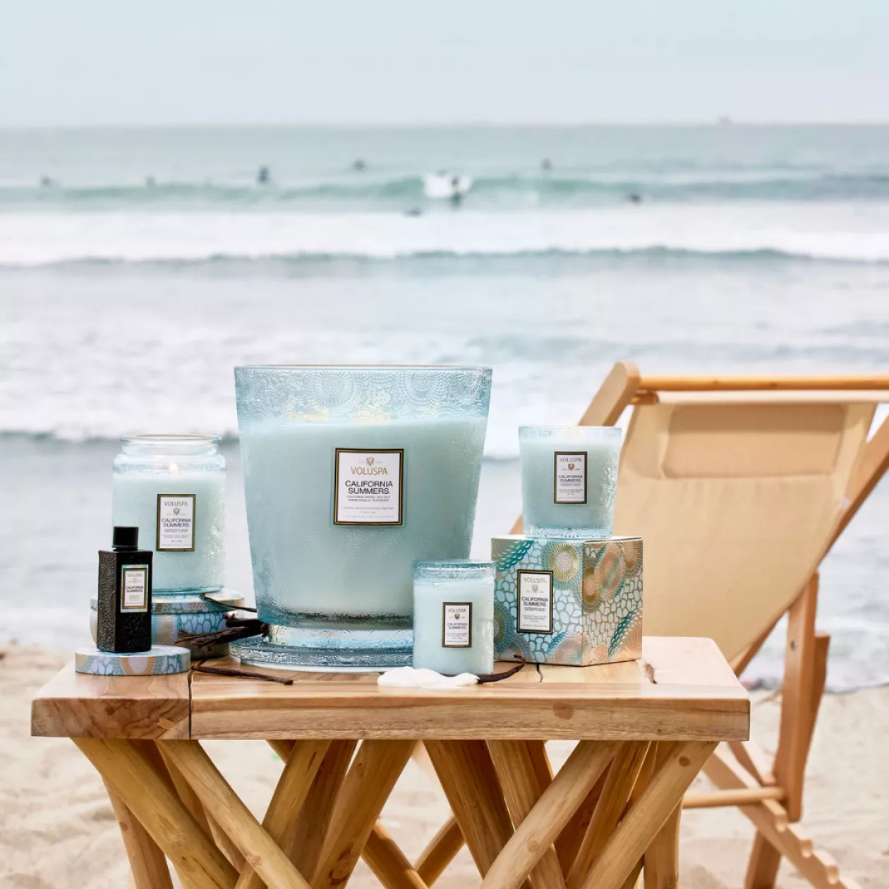 California Summers 5 Wick Hearth Candle Voluspas Coastal Escape in Wax 001