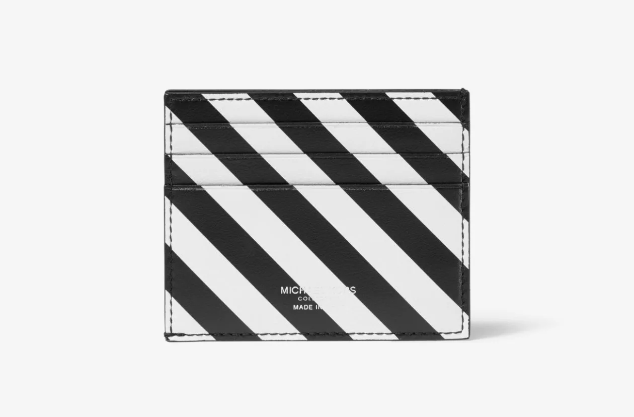 Small striped leather card case supremarine 1