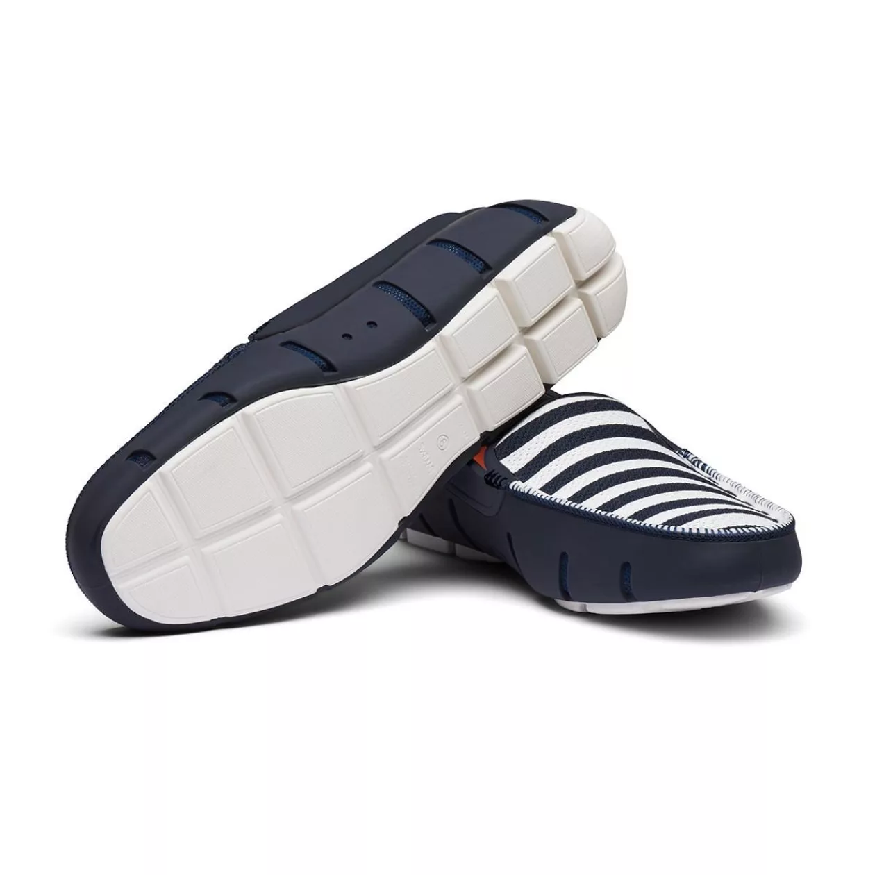 Striped venetian loafer navy white supremarine 4