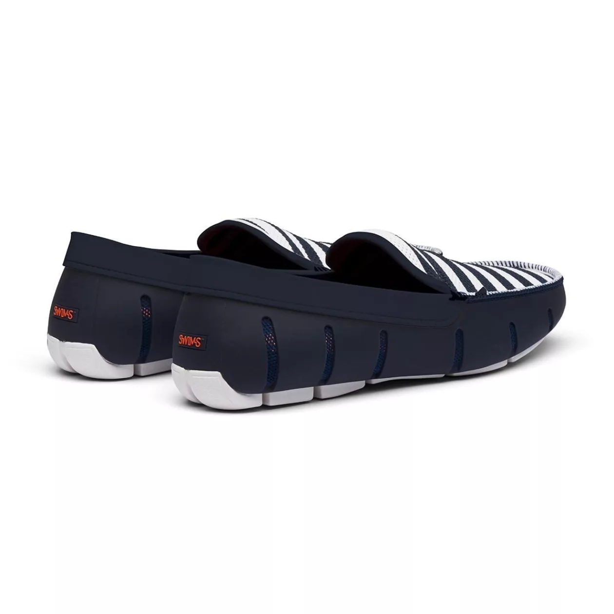 Striped venetian loafer navy white supremarine 2