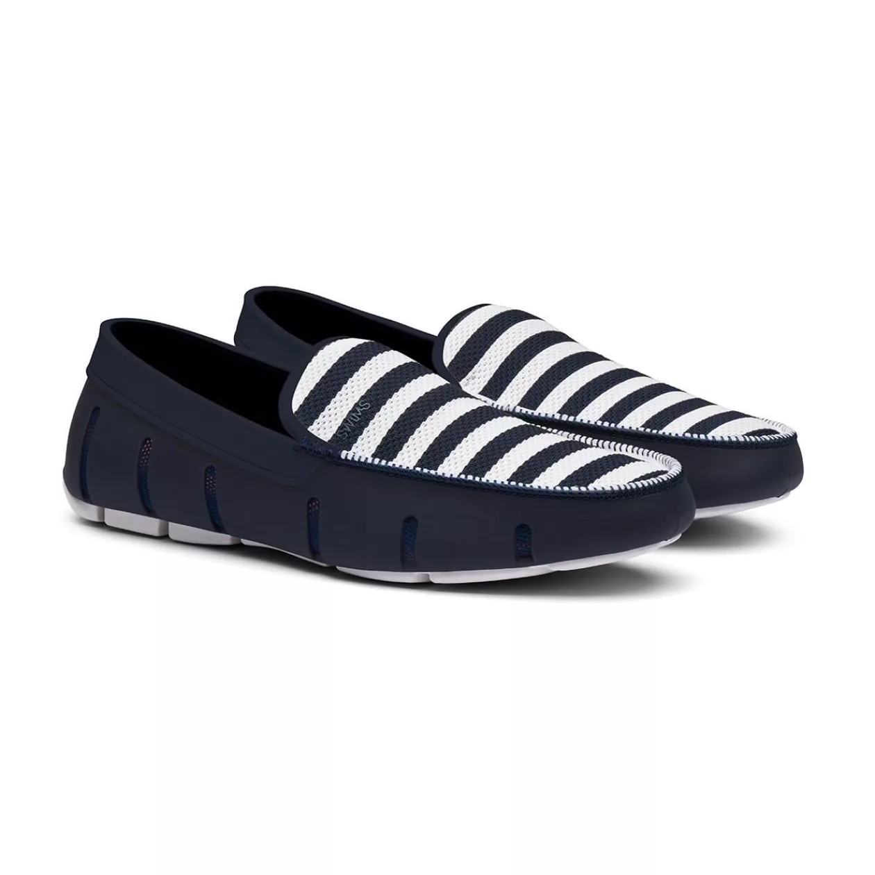 Striped venetian loafer navy white supremarine 1