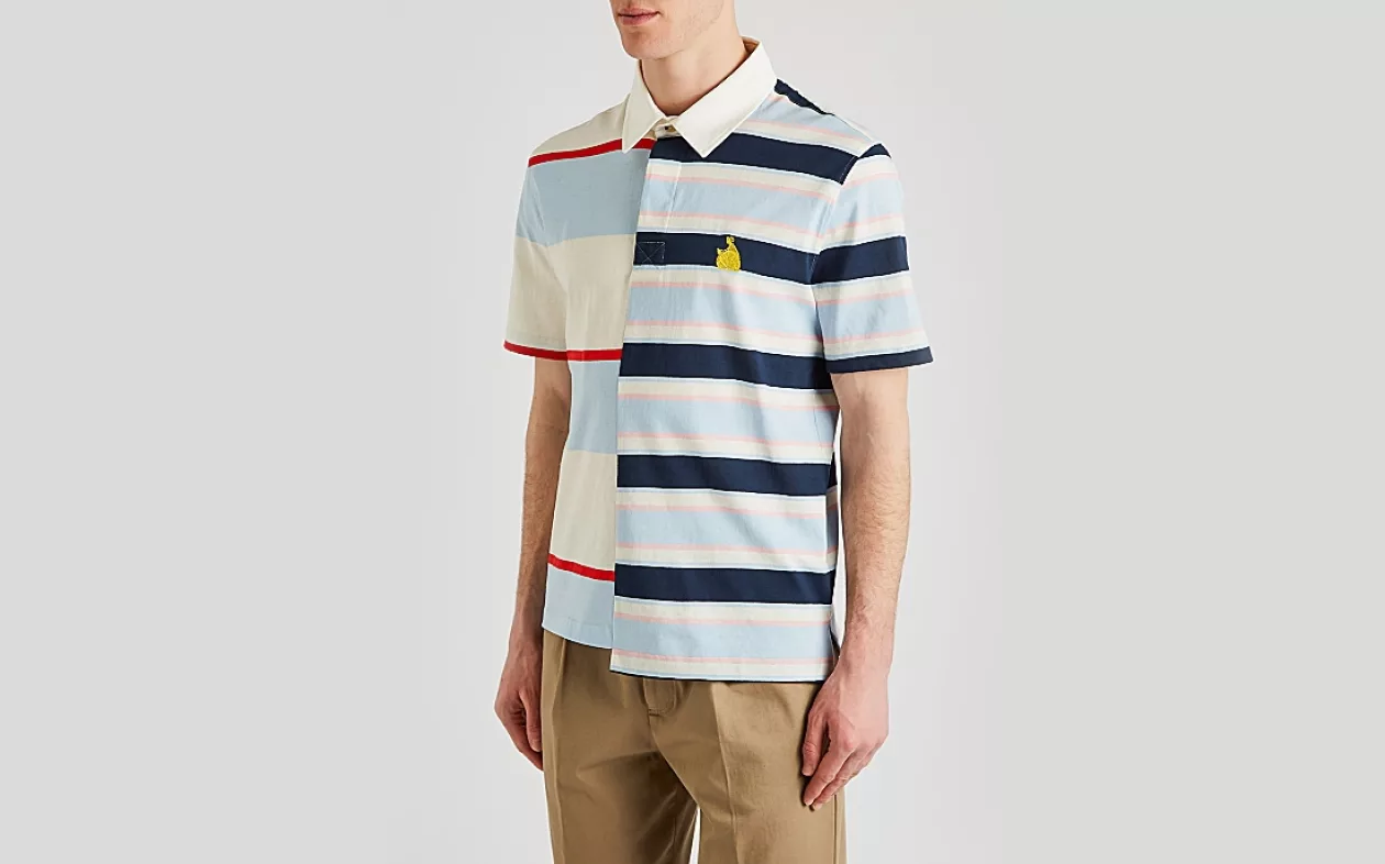 Striped cotton polo shirt by lanvin supremarine 2