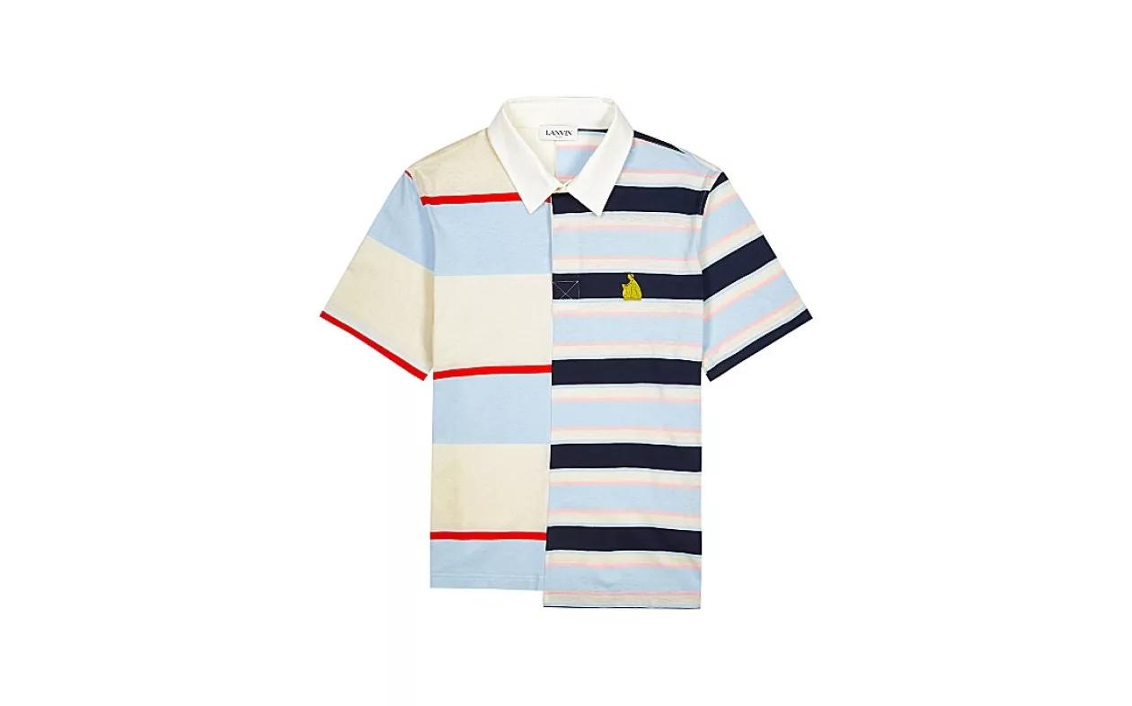 Striped cotton polo shirt by lanvin supremarine 1