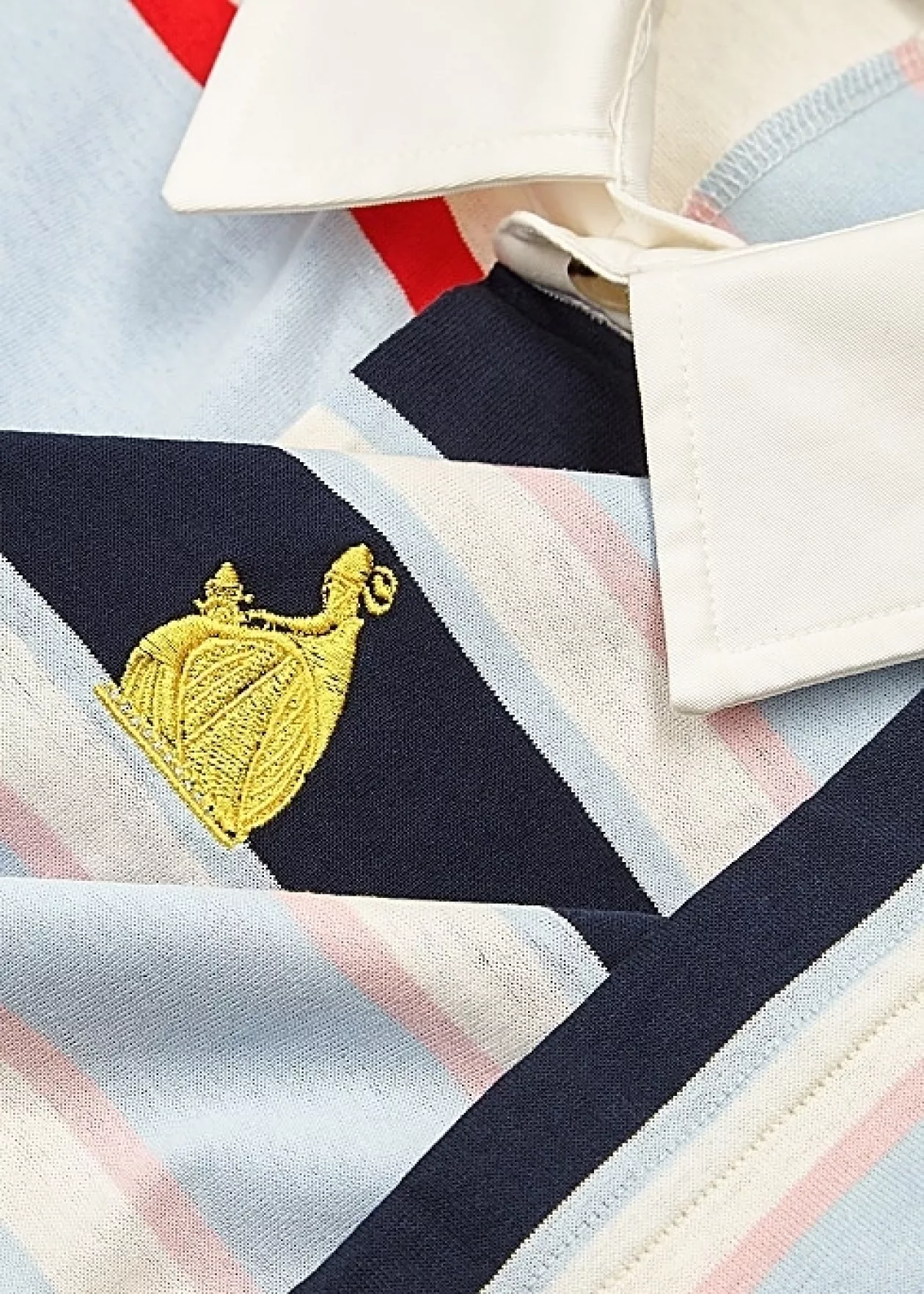Striped cotton polo shirt by lanvin supremarine 4