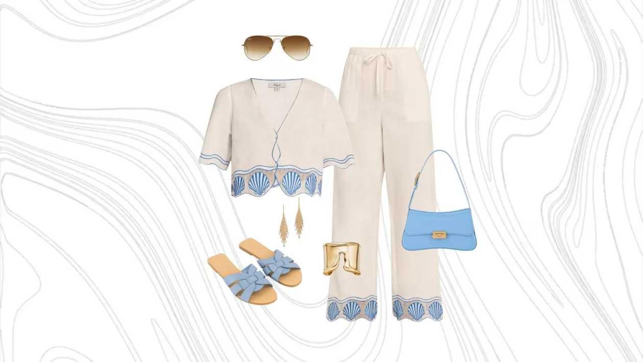 Mykonos Glow Coastal Elegance in Gold and Linen