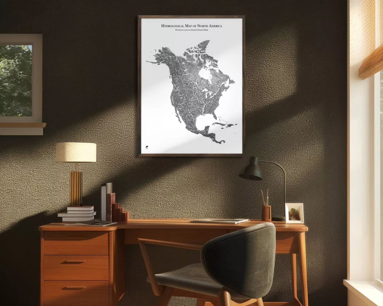 Hydrological Map of North America Muir Way 01