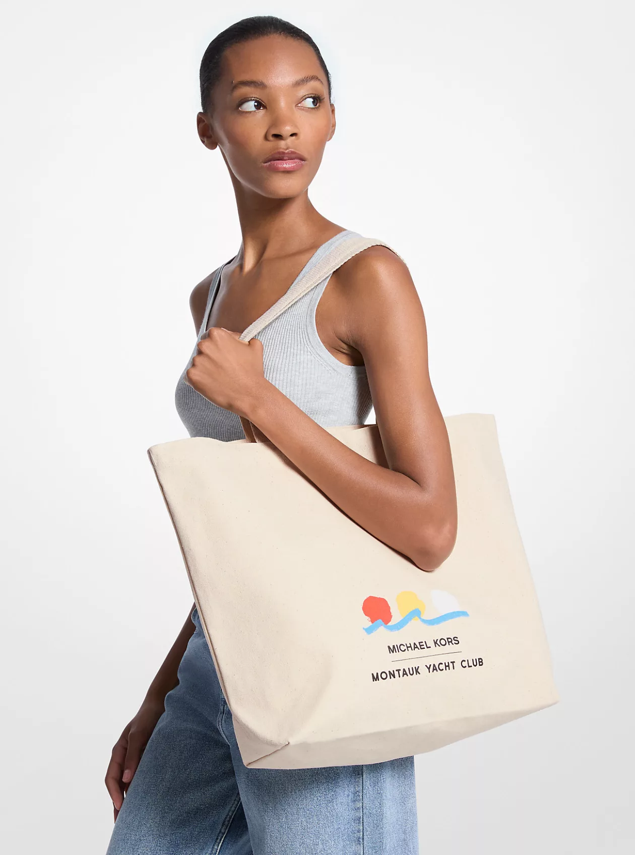 Michael Kors x Montauk Yacht Club Cotton Canvas Tote 01