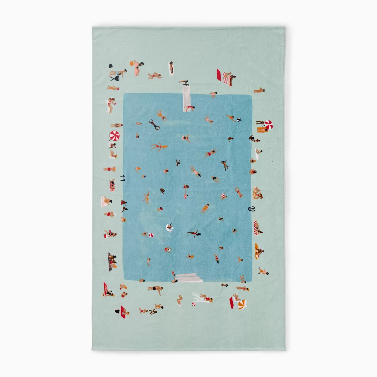 The Pool Scene Beach Towel Modern Art Meets Plush Absorbency 01