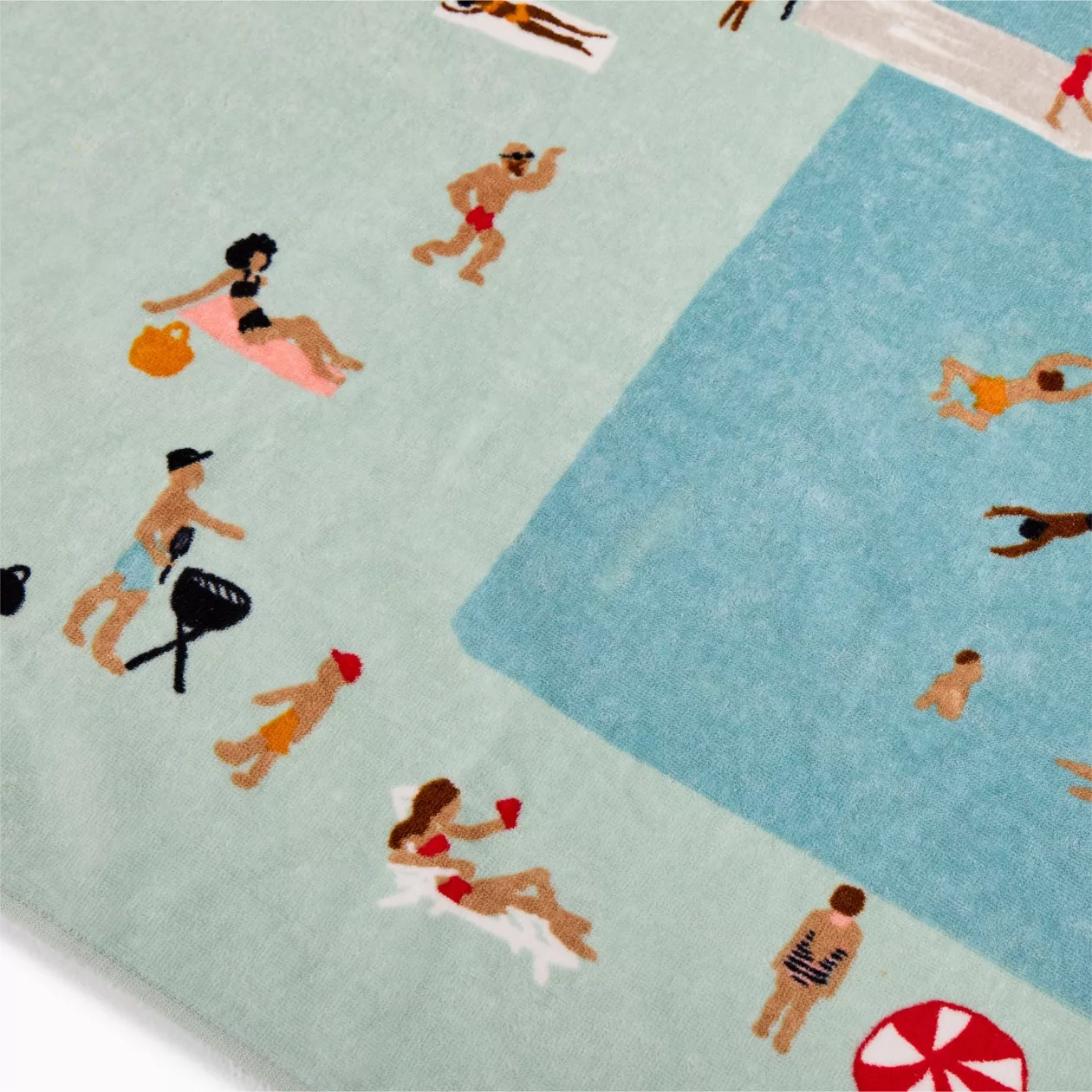 The Pool Scene Beach Towel Modern Art Meets Plush Absorbency 02