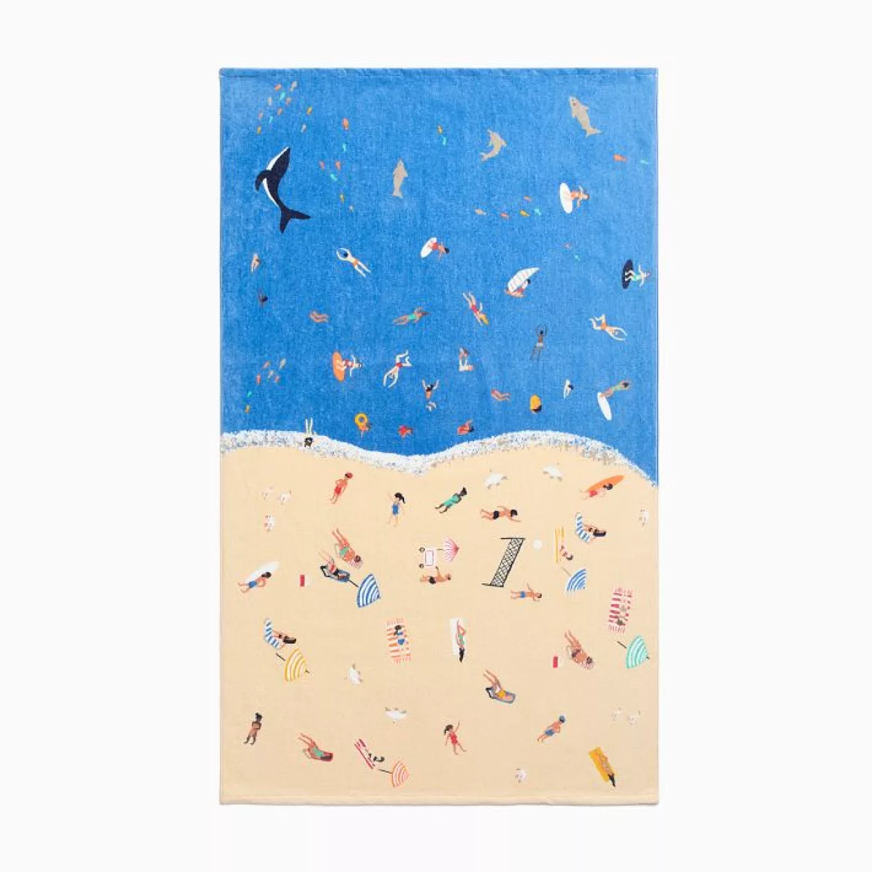 The Beach Scene Towel Art Inspired Dual Texture Comfort for Seaside Days 01