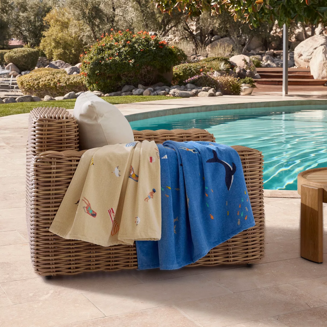 The Beach Scene Towel Art Inspired Dual Texture Comfort for Seaside Days 03