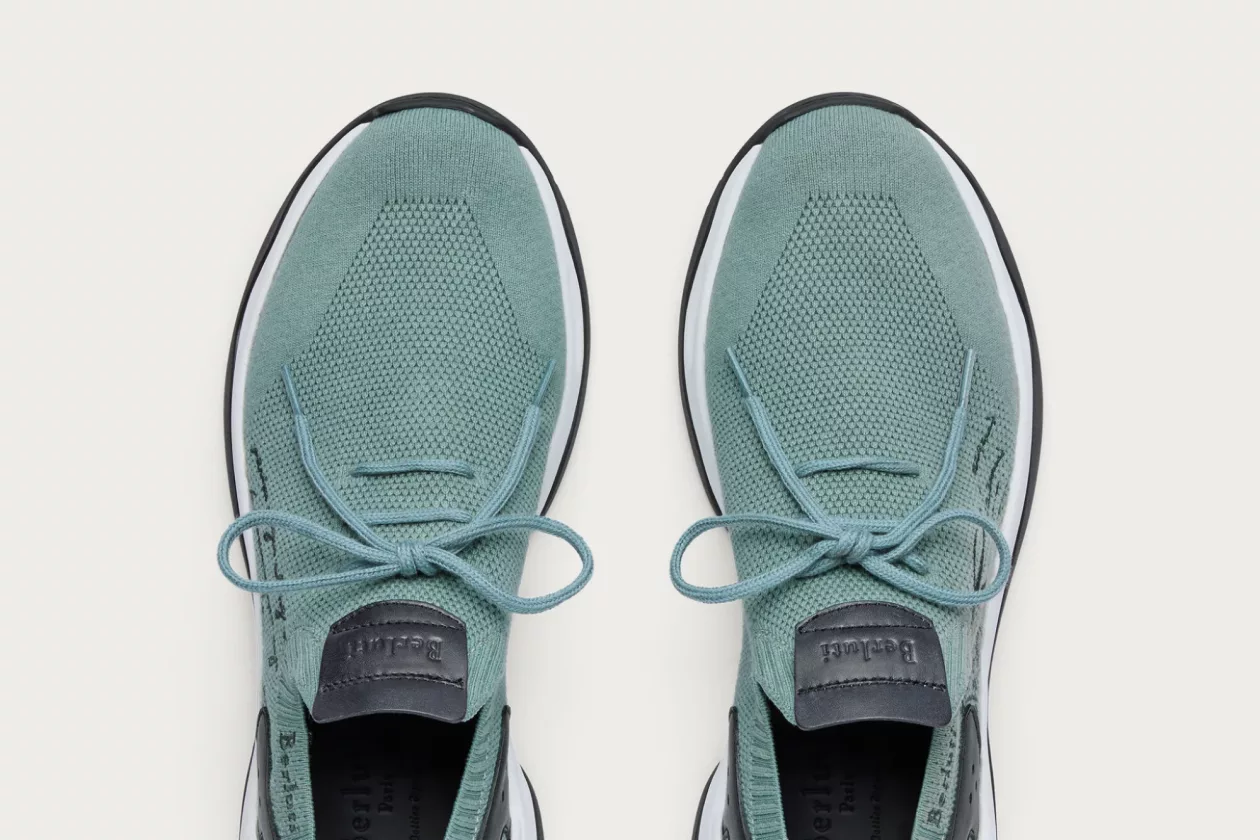 3 Berluti Shadow Sneakers in Deep Sea Green
