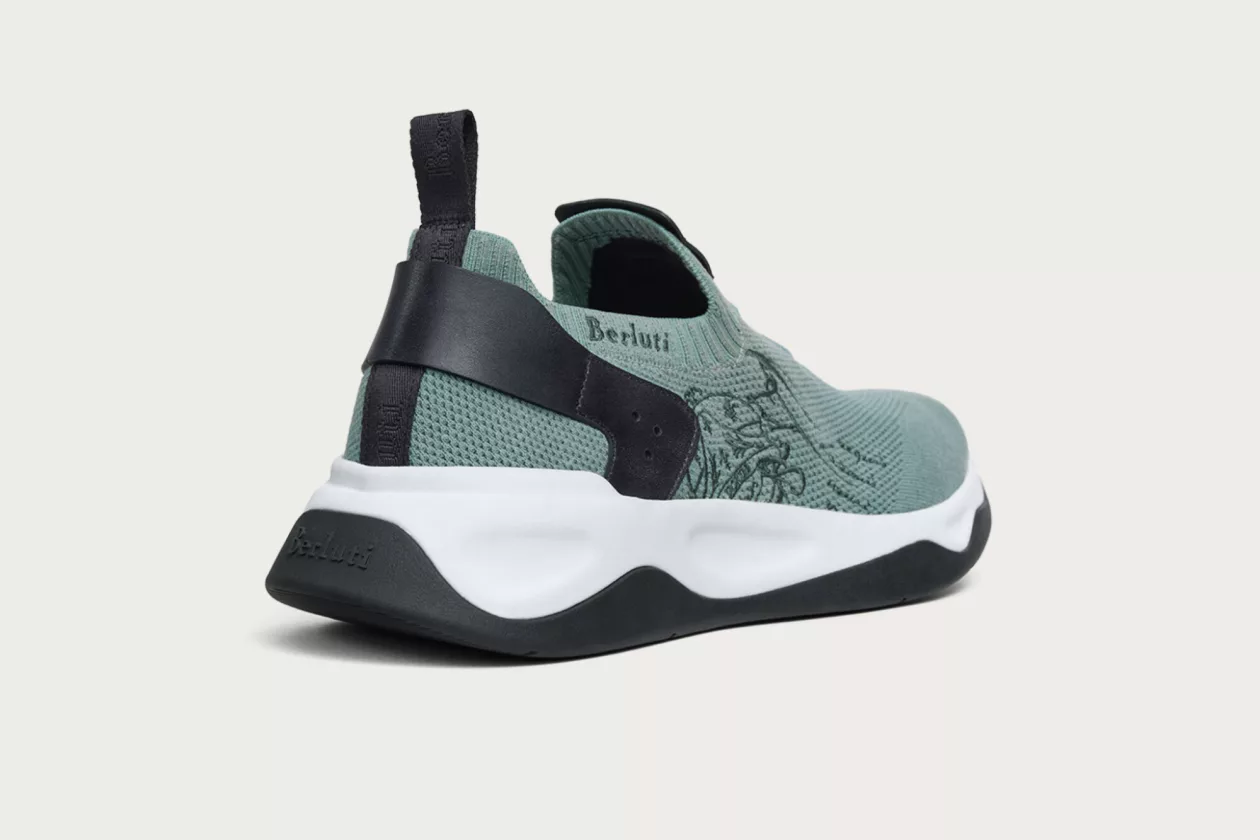 5 Berluti Shadow Sneakers in Deep Sea Green