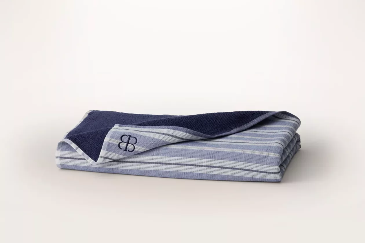 1 Boll Branch Organic Coastal Stripe Blanket Sustainable Seaside Comfort