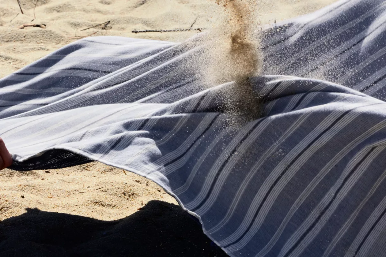 3 Boll Branch Organic Coastal Stripe Blanket Sustainable Seaside Comfort